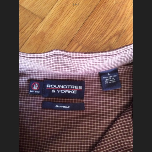 LOT OF 2 MENS SHIRTS Button Down Long Sleeve Collar Roundtree St Johns Bay SZ L - Picture 6 of 7